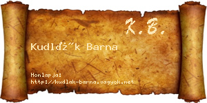 Kudlák Barna névjegykártya