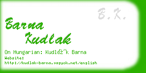 barna kudlak business card